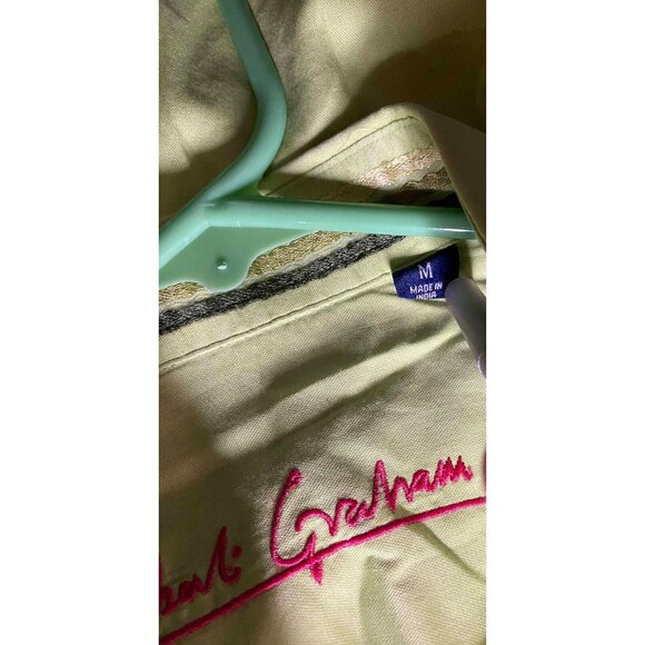 Robert Graham Mens M Green Long Sleeve Button Up Casual Shirt Preppy - Picture 4 of 7